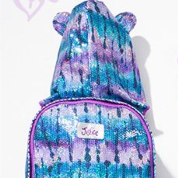 justice hooded backpack